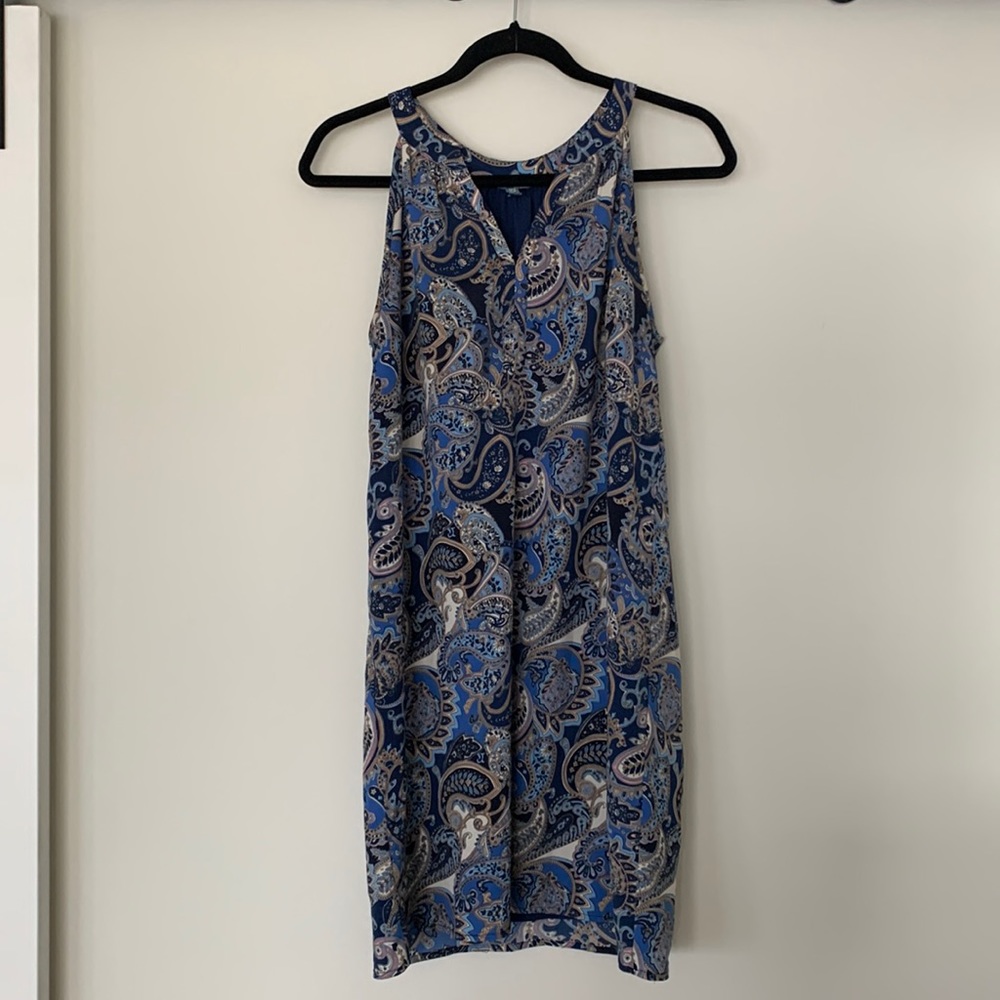 Blue and cream Paisley dress